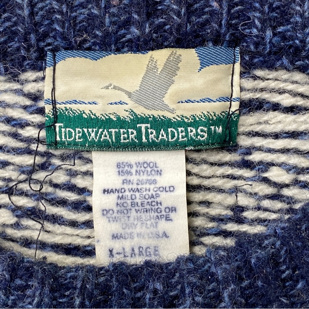 Vintage wool blend snowflake sweater XL mens unisex too skiing warm Tidewater - Picture 5 of 8